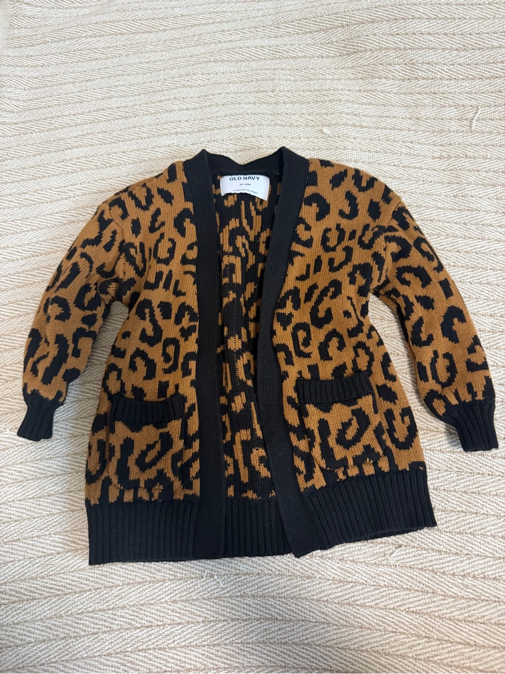 Old Navy Kids Leopard Cardigan - Black & Brown